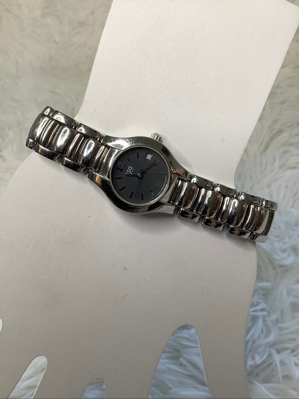 ESQ by Movado Previa Stainless Steel Gray Dial Date Swiss Quartz Watch F10-32